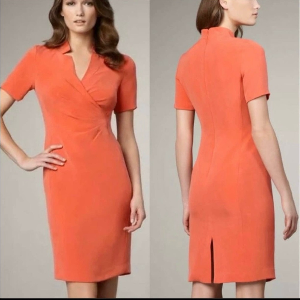 Lafayette 148 Coral Silk Dress